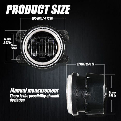 For Dodge RAM 1500 2500 3500 4"INCH Round LED Fog Lights DRL Driving Turn Lamp - Bild 6 von 12
