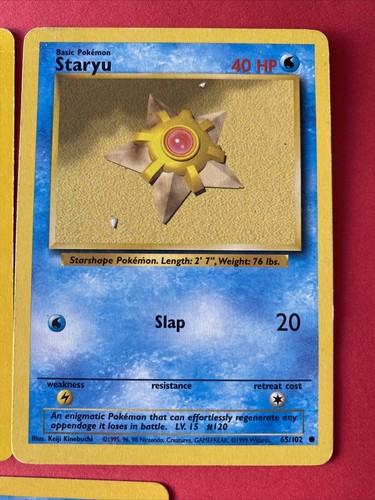 Staryu Pokemon Card 65/102 Rare - Picture 1 of 3