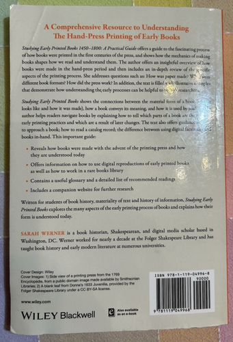 Studying Early Printed Books, 1450-1800 by Sarah Werner (2019, SC) - 第 3/24 張圖片