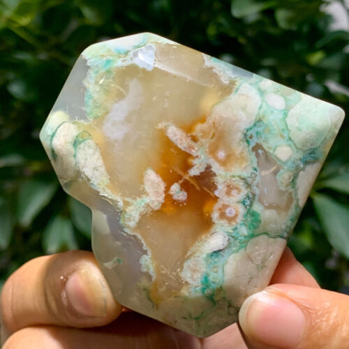 99G Natural heart-shaped Snowflake CherryBlossom Flower Agate Crystal - Picture 5 of 14