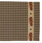 Autumn Truck with Pumpkins Black Beige Checked Table Runner 36" Primitive Fall 
