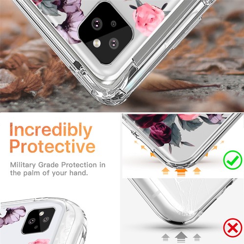 Funda transparente a prueba de golpes floral con flores para teléfono Google Pixel 8 7A 9 Pro 6A 5 - Imagen 28 de 72