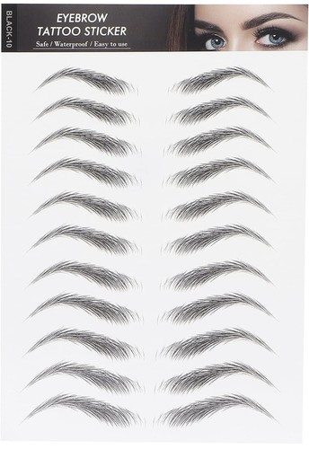 Eyebrow Tattoos 4D Hair-Like Waterproof Stickers Brown 10 Makeup Temporary