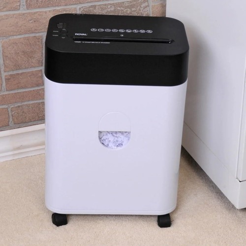 Royal Shredder Micro-Cut Paper Shredder, 14-Sheet, Black/White - Picture 2 of 5