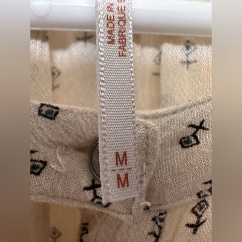 Free People Tunika Oberteil mit Runen-Print elfenbein Langarm Knopfleiste AZTEC - Bild 7 von 8