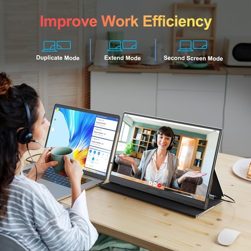 Tragbarer mobiler 15,6-Zoll-Monitor FHD 1920 x 1080 HDR mit Mini-HDMI Typ C - Bild 5 von 8