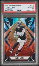 2020 Phoenix CEEDEE LAMB Fire Burst #106 PSA 10 GEM MINT Rookie Card RC Cowboys