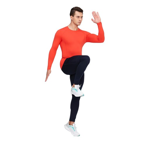 Men's Fitness Long Sleeve Compression Baselayer Tight Sports Gym Top Quick Dry - Picture 9 of 17