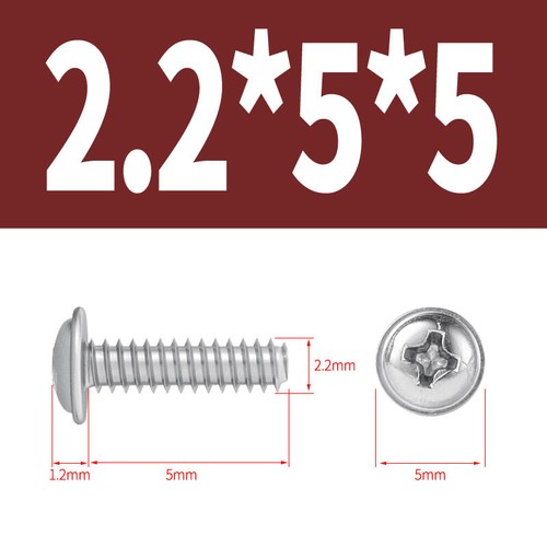 M1.7-M4 Flanged Self Tapping Screws A2-Stainless Phillips Flange Head Flat Tail - Picture 22 of 56