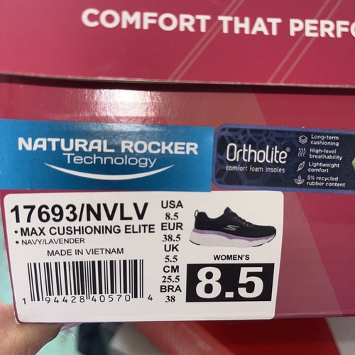 SKECHERS WOMEN'S MAX CUSHIONING ELITE 17693NVLV RUNNING SHOES size 8.5