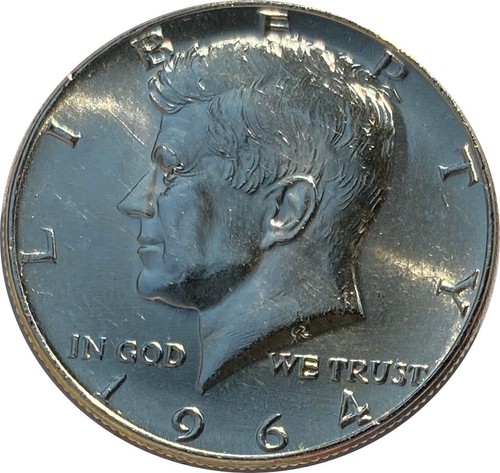 1964 Kennedy demi-dollar 90 % ARGENT pièce comme neuve BU - Photo 1 sur 10