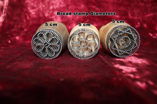 Set of 3 Traditional Uzbek Bread Stamp (Chekich) for Beautiful Patterns for NON - Picture 2 of 9
