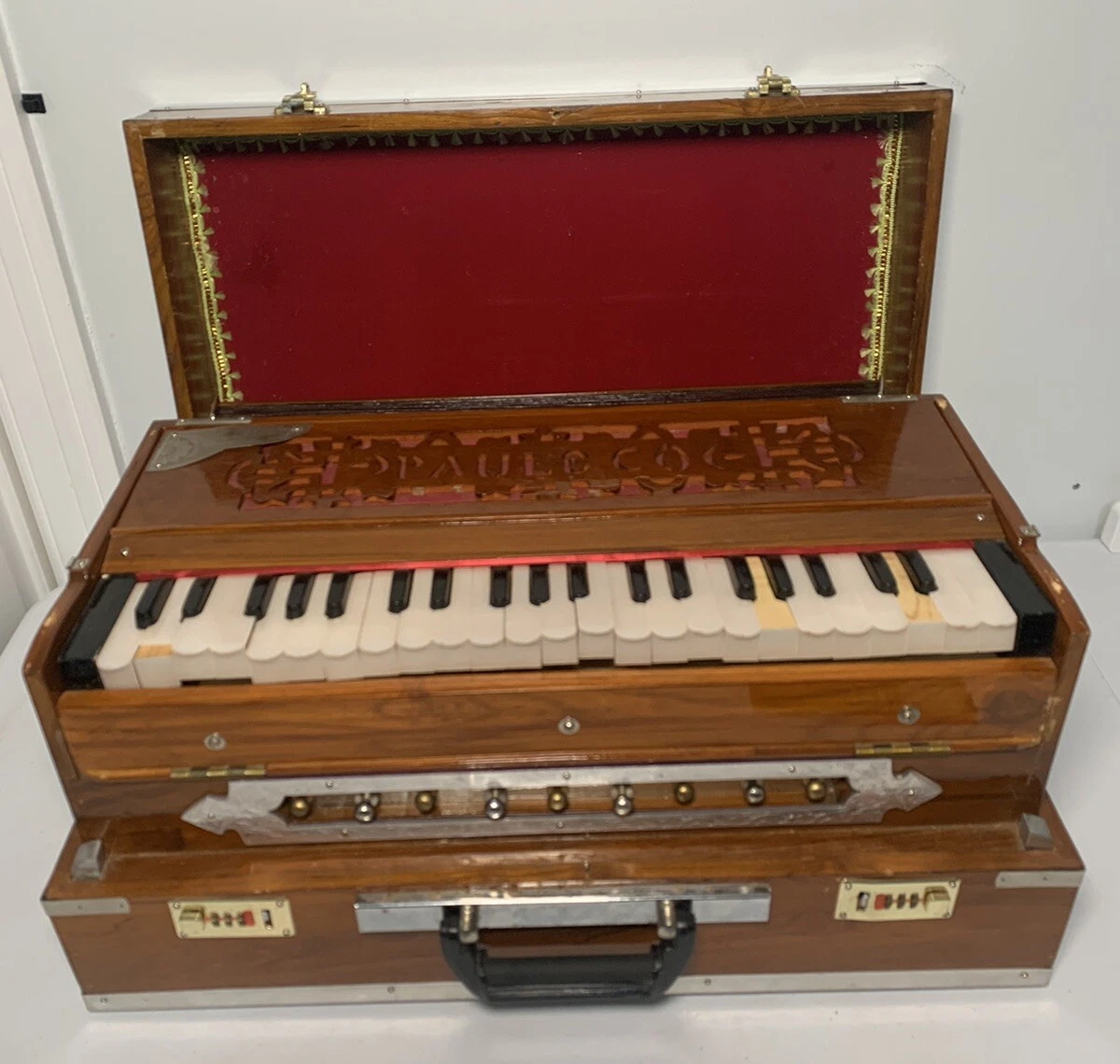 Paul Co Harmonium 42 Key 9 Scale Indian Made Folding For Parts or Repair