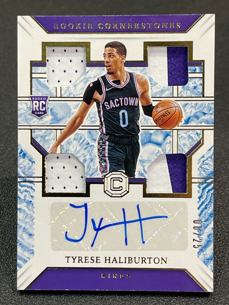 2020-21 Panini NBA Chronicles Rookie Patch Auto /25 Tyrese 2020-21 Hoops TYRESE HALIBURTON Auto