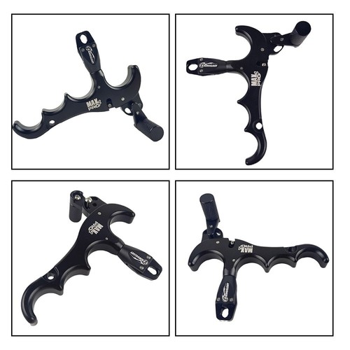 3 Or 4 Finger 360° Compound Bow Release Aids Grip Thumb Caliper Trigger Alloy~ - Picture 6 of 19