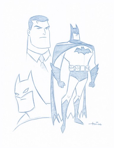 Batman - Bruce Wayne Convention Blue Line Sketch by Batman Animator - Art Drawing - Bild 1 von 3