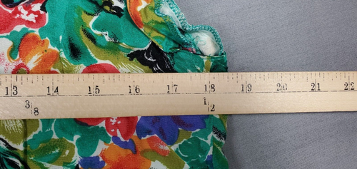 Vintage Womens Dress Medium Green Floral Watercolor Collared Half Button 80s 90s - Picture 15 of 17