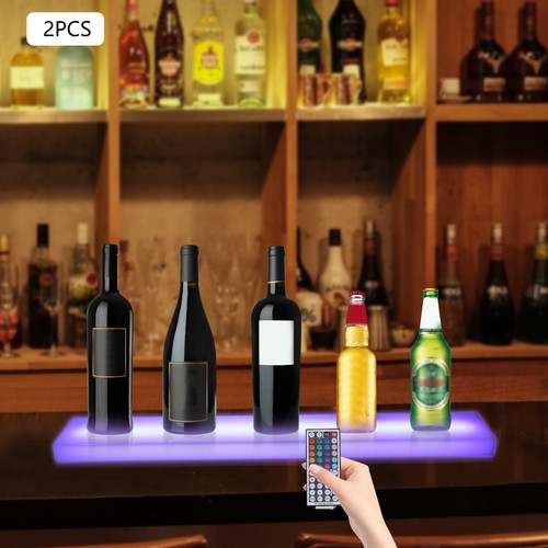 2x LED Schnapsflasche Display Regal 32 Zoll Acryl Schwebend Beleuchtet Bar Regal USA - Bild 14 von 18