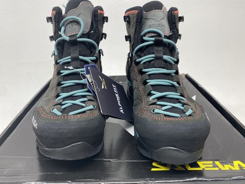 Salewa MTN Trainer Mid GTX (UK 4.5) Womens Mountain Boot Magnet/Viridian Green - Picture 2 of 14