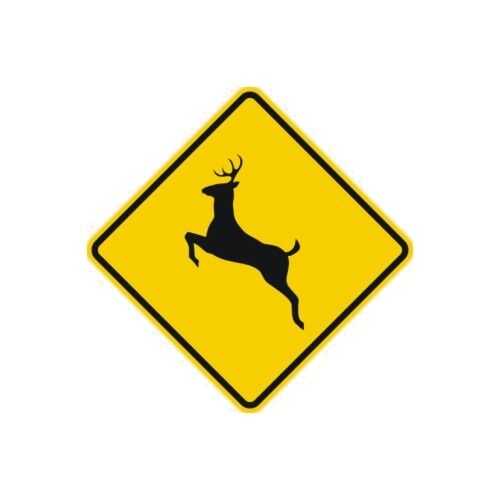 Deer Crossing Sign Municipal Grade D.O.T. Street Road Sign W11-3SRA22RK - Picture 1 of 1