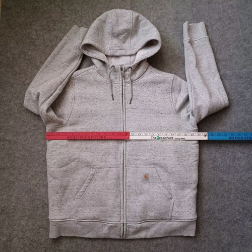 Carhartt Hoodie Boys Large Gray Sweatshirt Full Zip Fleece Lined Pocket Logo - Picture 4 of 19