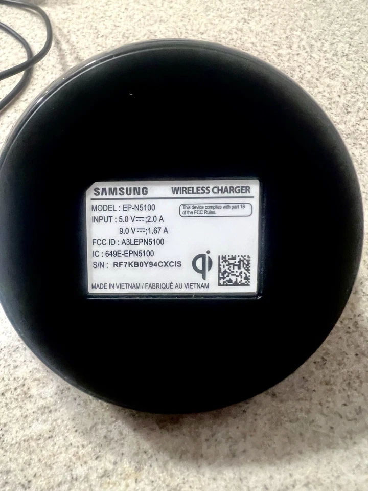 OEM Samsung Fast Wireless Qi Desktop Rapid Dock Charger EP-N5100- With USB Cord - Image 3 of 3