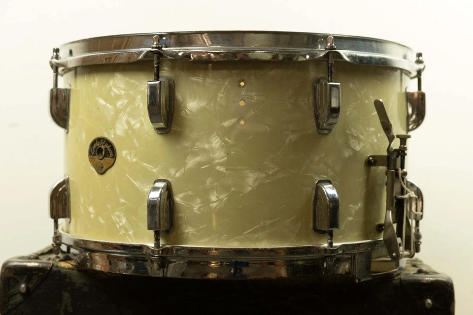 Tambor Leedy 8x15 "Concert King" Perla Marina Blanco Años 50 Foto 2 de 4