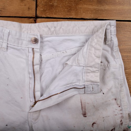 Pantalones de carpintero vintage Dickies 36x32 pintor para hombre rectos blancos - Imagen 3 de 10