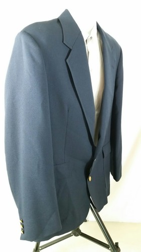 42L Mens Navy Blue Gold Button Blazer Sport Coat Kenwood Clothes for Barclays - Picture 4 of 10