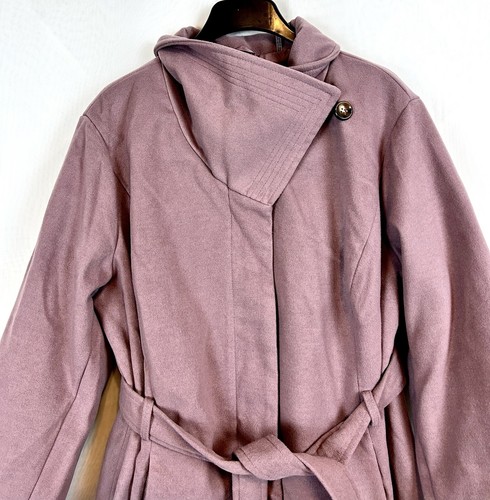 Steve Madden Woman’s Mauve Belted Dressy Winter Coat / 2XL - Picture 14 of 14