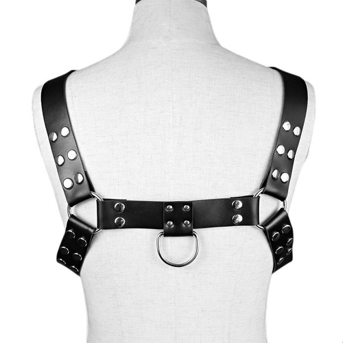 Men‘s Bulldog Harness Leather Chest Harness Shoulder harness Clubwear Fetish Bon - Picture 7 of 9