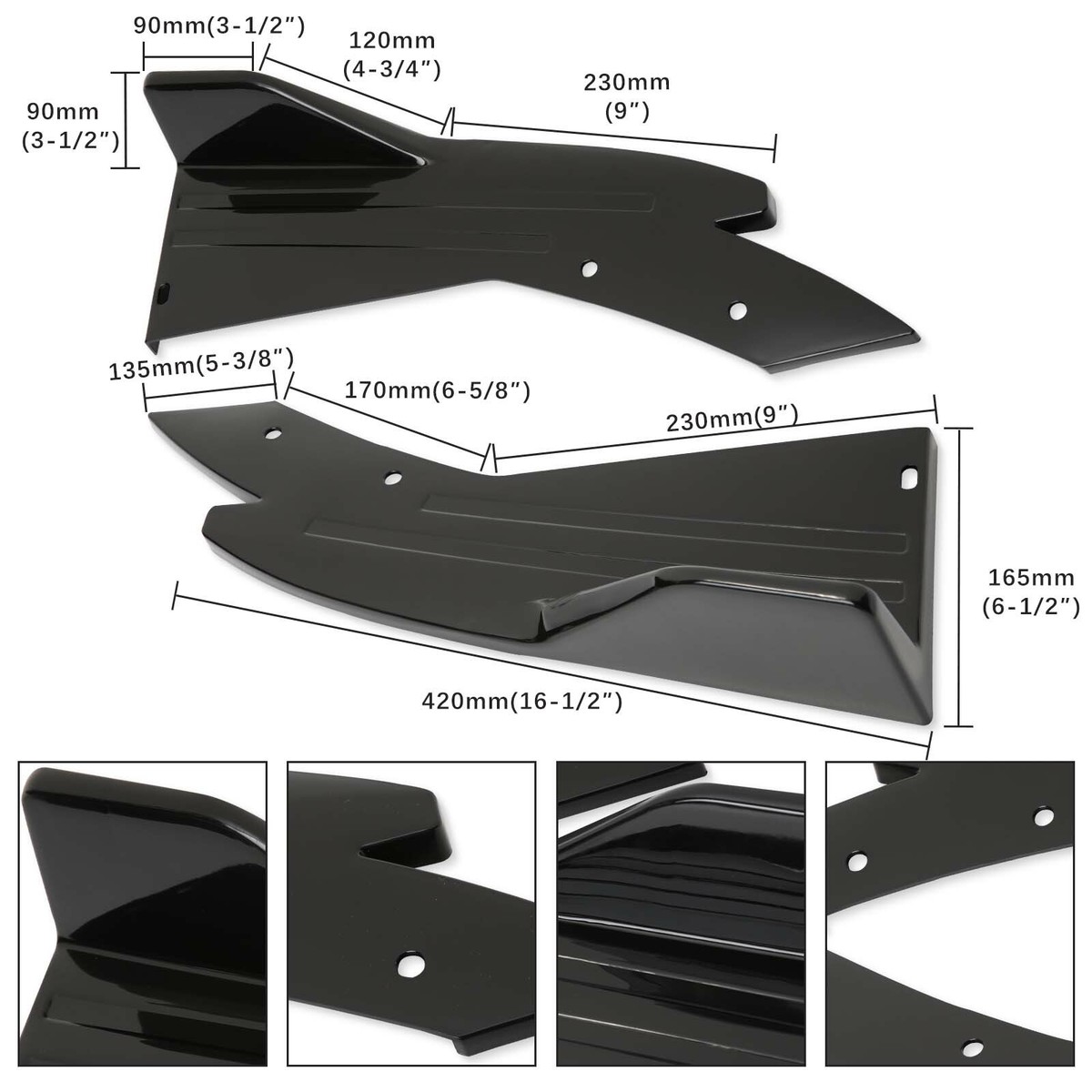 S‼️ For Acura tlx tsx rsx Glossy Rear Bumper Diffuser Spoiler