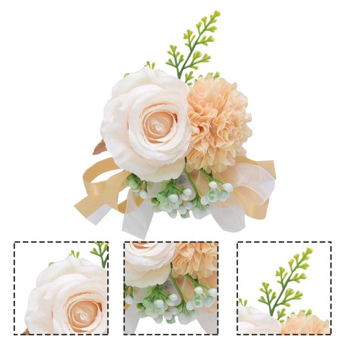 Wristband Hand Artificial Flowers Wrist Corsage Bracelet For Wedding Bridesmaids - Picture 10 of 18