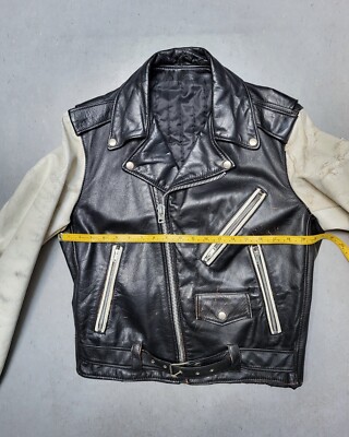 MOTORCYCLE JACKET　70s レザーライダース　ヴィンテージ Vtg 70s 80s 2 Tone Leather MC Motorcycle Biker Jacket RARE