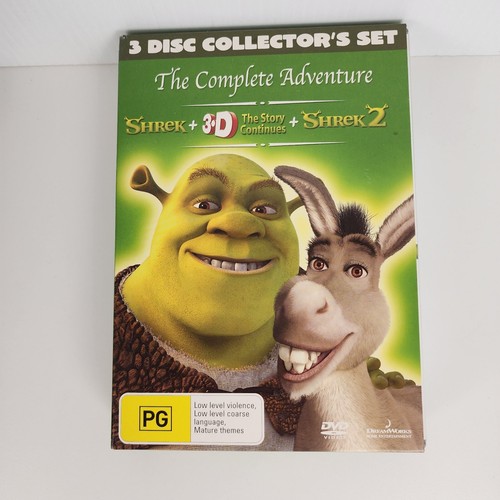 The Complete Adventure Shrek + 3D The Story Continues + Shrek 2 DVD Region 2 & 4
