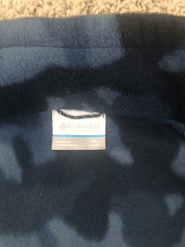 Columbia Blue Camouflage Camo Full Zip Fleece Jacket Youth Kids Boys M 10 / 12 - Picture 6 of 6