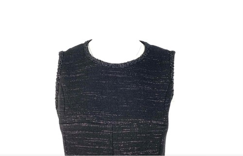 Chanel Black Tweed and Metallic Sleeveless Midi Dress Size 40 - Picture 2 of 8