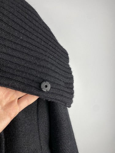 Max Mara Womens Luxury Alpaca Wool High Neck Black Pea Coat Jacket Sz US 6 / S - Picture 6 of 18
