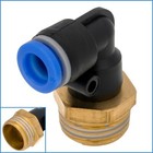 Brass 8mm Tube To 1/2" Male Thread Pneumatic Elbow Hose Fitting PL 8 - 04