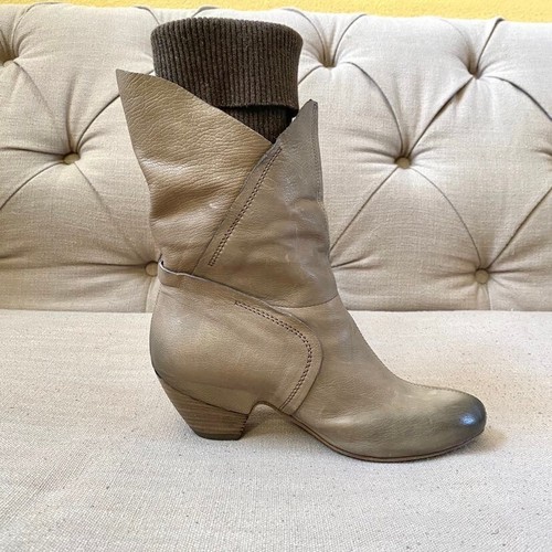 Vic Matie Mid Shaft Pull On Boot Brown Leather Sweater Built in size 37.5 NWOT - Picture 8 of 16