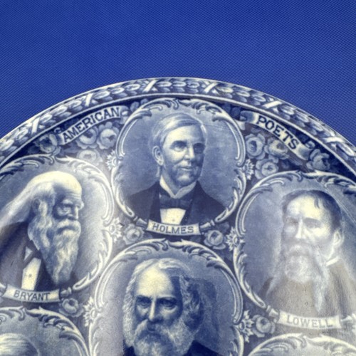 Vintage Rowland & Marsellus Co Blue Plate American Poets Staffordshire England - Picture 7 of 16