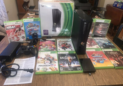 Microsoft Xbox 360 S Slim 4 GB Black In BOX, 250 Gob Exp, 12