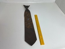 Vintage Wembley Wemlon Brown Blue Western Style 17.5" Long Clip On Tie