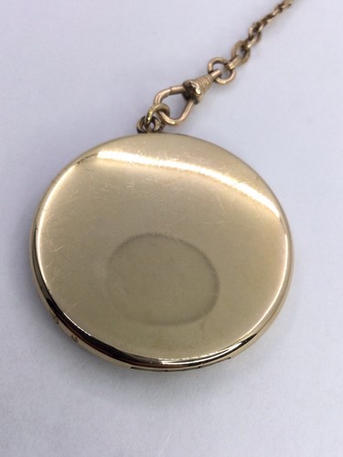 EXQUISITE VTG LARGE GOLD FILLED LOCKET WITH STONES & GREAT CHAIN (V510) - Picture 5 of 14