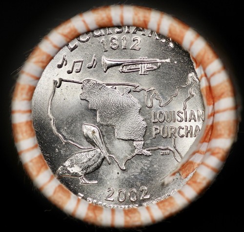 2002-P Louisiana 25c State Quarter Bank Wrapped Roll - Picture 2 of 4