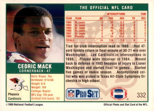 S1R7: 1989 Pro Set Football Complete Your Set!! You Choose! (251-500) - Picture 167 of 501