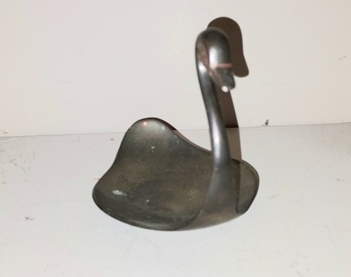 "Estatuilla vintage de latón liso oro cisne color baratija plato 6,5"" X 7,5""" - Imagen 2 de 3
