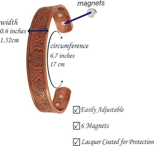 Indian Hand Crafted Healing Copper Bracelet Chakra Jewelry Cuff For Men Women - Picture 29 of 50