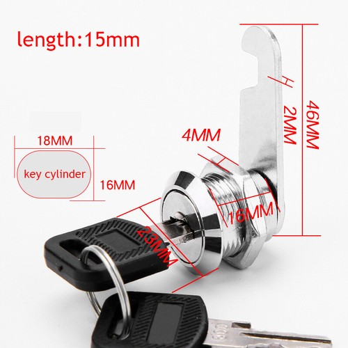 Cam Lock Locker Furniture Lock Post Mail Box Lock Camlock Cabinet Drawer Keys UK - Picture 9 of 16
