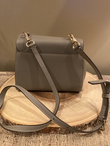 TORY BURCH Leather Robinson Top Handle Crossbody bag Grey Henron 498$ - Picture 12 of 14